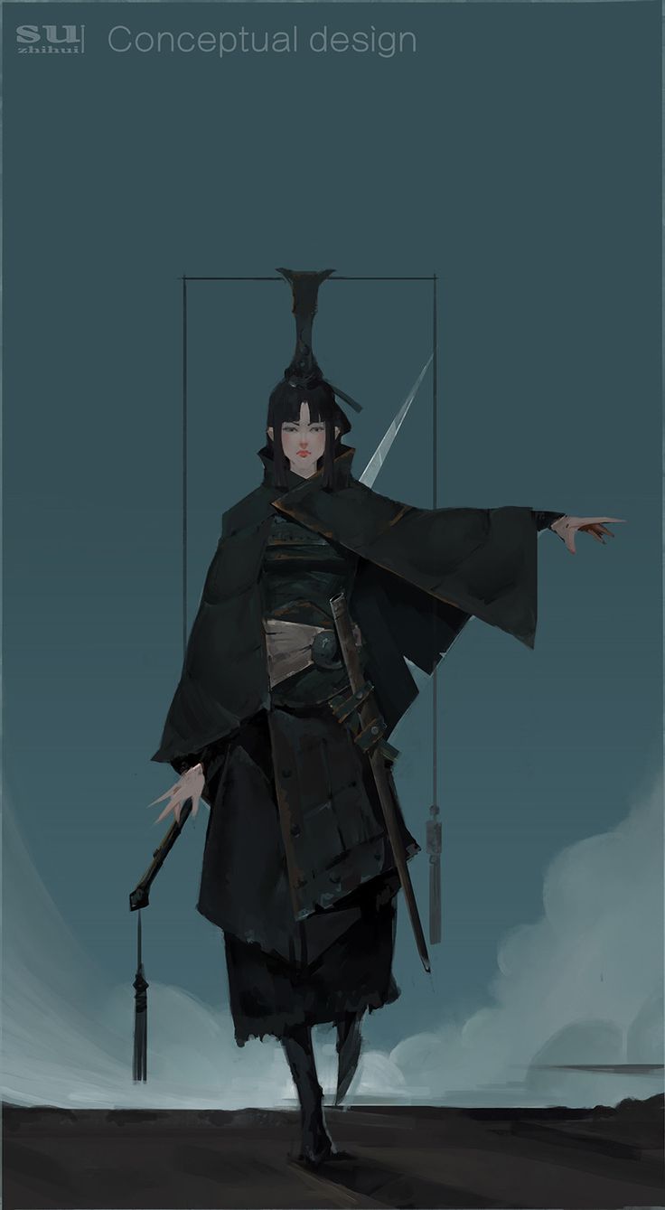 an anime character with two swords in his hand and wearing a black outfit, standing on a