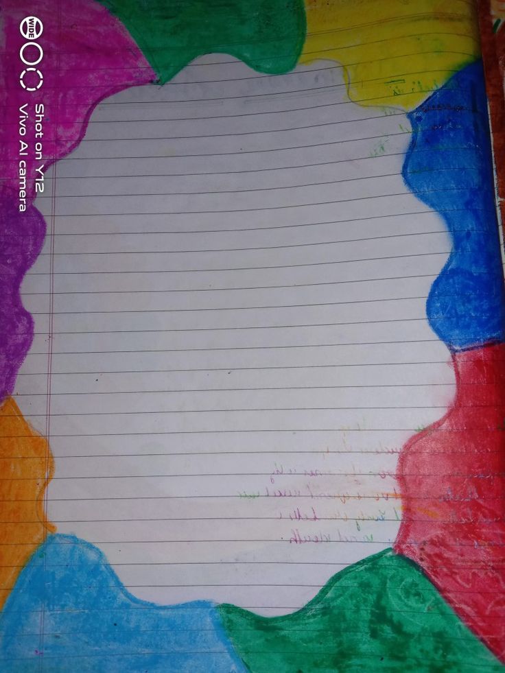 a piece of paper that has been colored with different colors and lines on the bottom