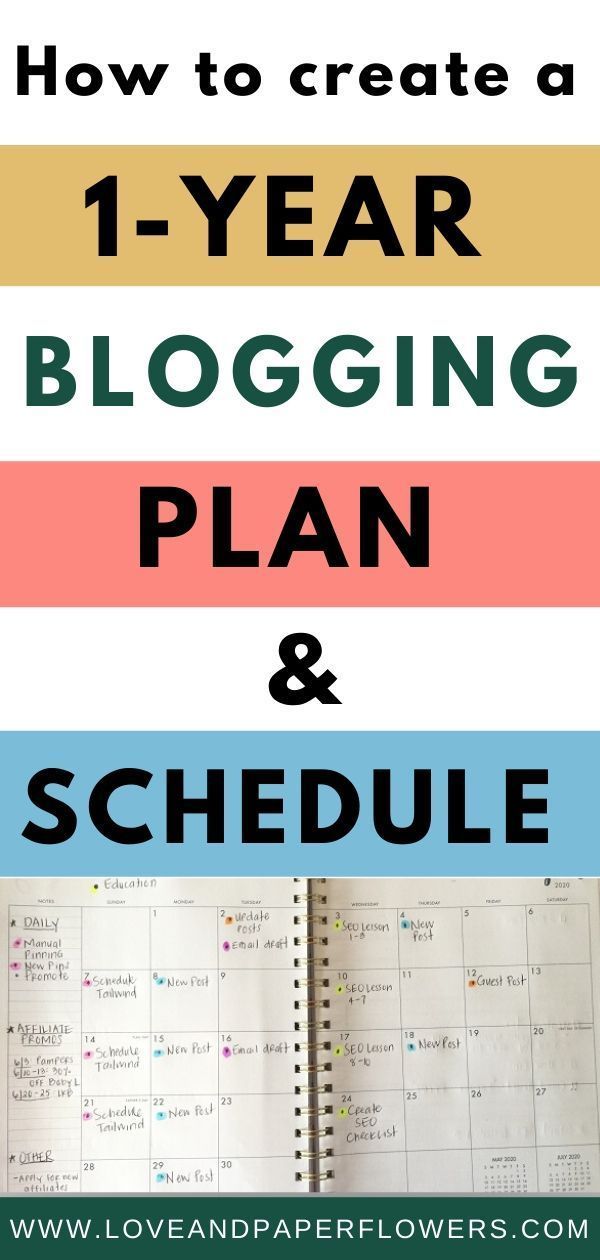 a planner with the title how to create a 1 - year blogging plan and schedule