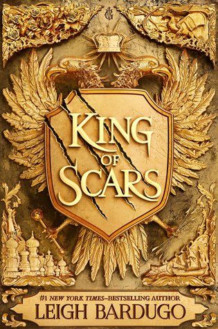 the front cover of king and scars, with an image of two lions on it