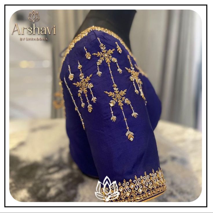 This royal blue coloured #customisedblouse is a stunning must have blouse for your upcoming evening ceremonials planned.💙✨ Get your attire planned from the scratch with @arshavibyshraddha @blousesbyarshavi ✨ 📲: 89513 63530 #arshavibyshraddha #blousesbyarshavi #bangloredesigner #customisedblouses #wedmegood #handembroidery #aariwork #maggamwork #karagiri #silk #designerblouses #bridal #hyderabad #bangalore #bangalorebrides #wedmegoodsouth #southindianbride #fashiondesigner Blue Colour Work Blouses, Copper Sulphate Blue Blouse Designs, Butties Maggam Work, Royal Blue Blouse Designs, Blue Colour Blouse Designs, Sleeveless Blouse Designs, Embroidered Blouses, Blue Blouse Designs, Blouse Designs High Neck