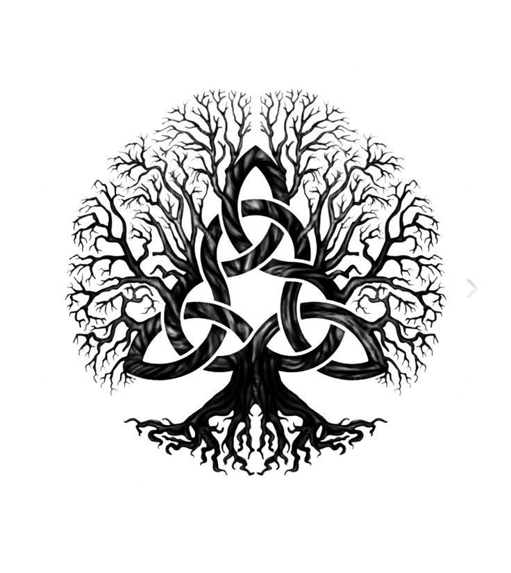 the celtic tree of life is shown in black and white