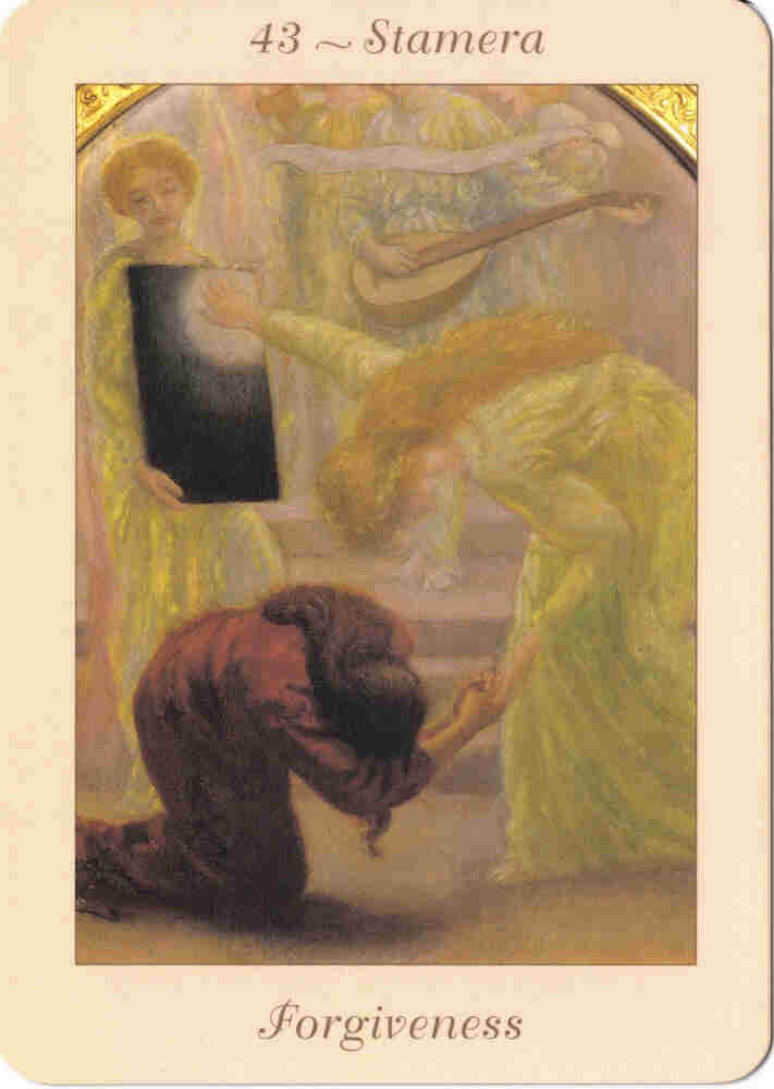 a tarot card with an image of three women