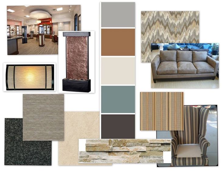 a collage of different colors and furniture