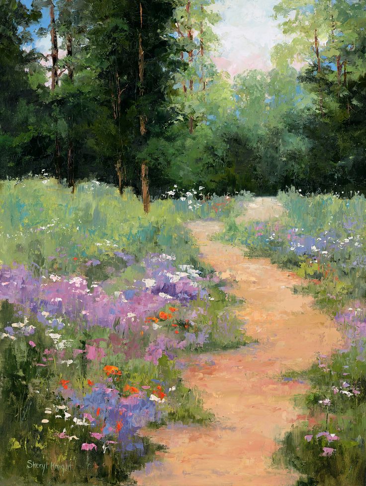 flowers in the meadow, original painting, oil painting of flowers and meadows, trees and flowers, sheryl knight fine art, fine art oil paintings Google Sign, Painting Gifts, Pastel Sec, Fine Art Painting Oil, Oil Pastel Art, Landscape Art Painting, Wedding Aisle, Central Coast, Art Inspiration Painting