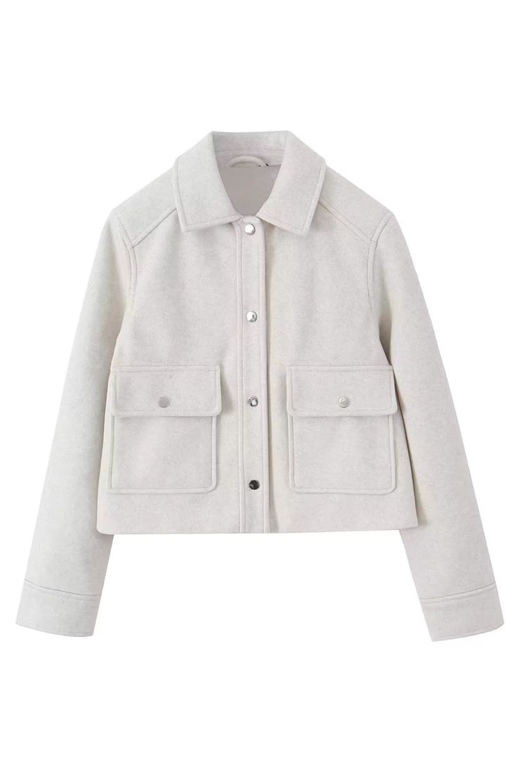 Goodnight Macaroon 'Christine' Soft Short Jacket (2 Colors) Long Sleeves Collared Knitted Measurements: XS - Bust 98cm, Length 50cm S - Bust 102cm, Length 51cm M - Bust 106cm, Length 52cm L - Bust 110cm, Length 53cm Machine cold and gentle cycle or hand wash cold Lay flat to dry Do not tumble dry Do not iron If you are unsure or need assistance selecting the proper size or color, please contact our Customer Services team and they'll be more than happy to help. Winter Cropped Collared Jacket With Button Closure, Collared Cropped Jacket With Button Closure For Winter, Winter Cropped Jacket With Buttons, Winter Beige Tops With Pockets, Beige Long Sleeve Cropped Jacket With Buttons, Fall Cropped Jacket With Buttoned Pockets And Long Sleeves, Cream Wool Long Sleeve Outerwear, Winter Fitted Cropped Jacket With Pockets, Fitted Cropped Jacket With Pockets For Winter