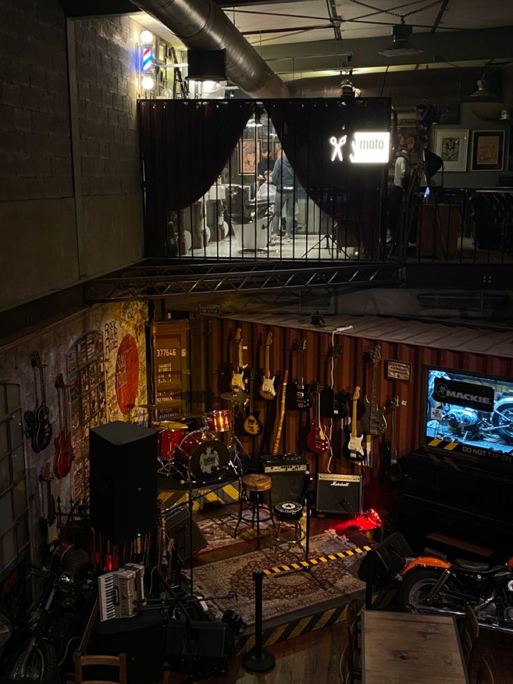 a room filled with lots of musical equipment