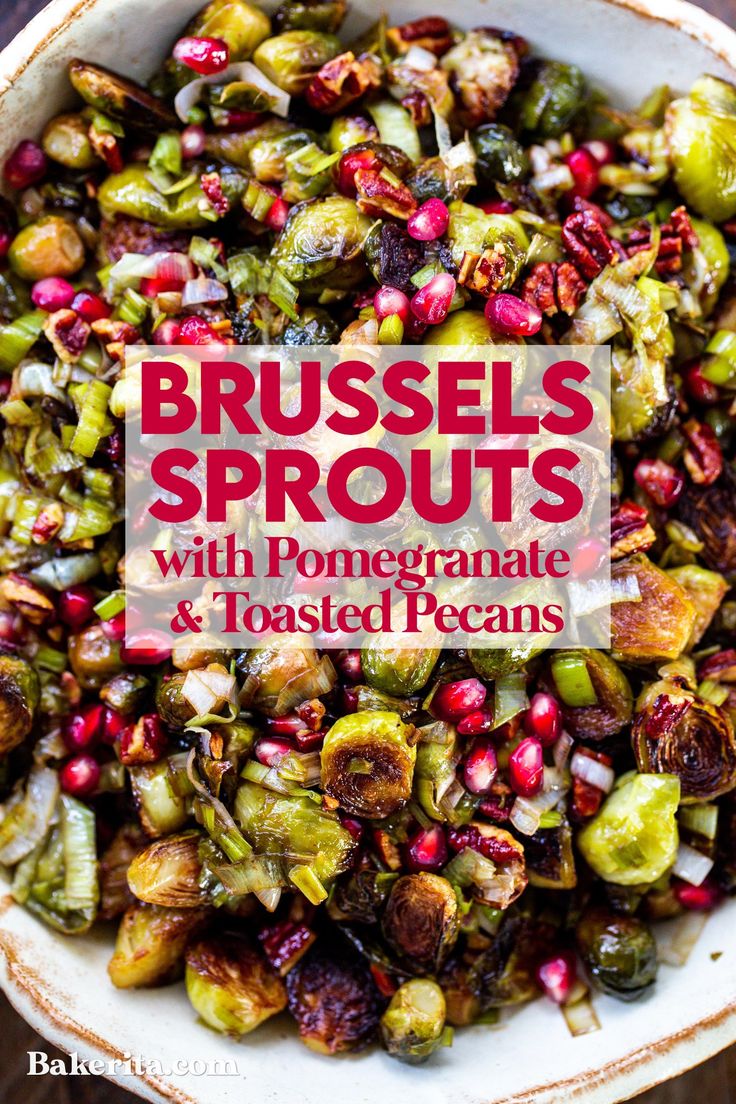 brussels sprouts with pomegranate and toasted pecans