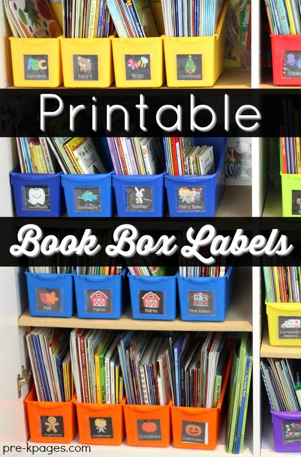 the printable book box labels are organized and ready to be used for children's books