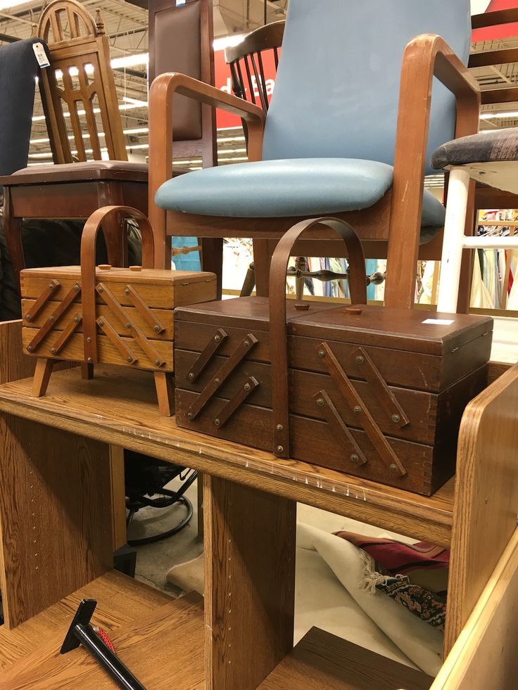 several pieces of furniture are on display in a store