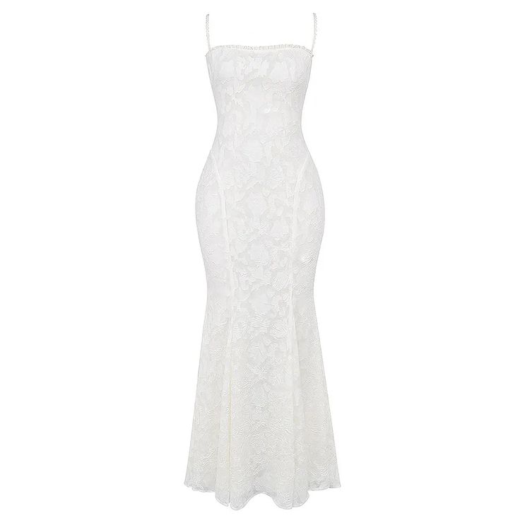 Unveil Your Allure Indulge in the epitome of summer elegance with our White Lace-up Maxi Dress. This stunning gown exudes sophistication, featuring a mesmerizing combination of delicate lace-up detailing, a flirtatious backless design, and a sleek silhouette that hugs your curves in all the right places. With its spaghetti strap sleeveless style and ankle-length hem, this dress effortlessly transitions from daytime chic to evening allure, making it a versatile must-have in any fashion-forward wo Summer Elegance, Sophisticated Dress, Backless Design, Stunning Gowns, Women's Wardrobe, White Maxi Dresses, Ladies Tops Fashion, Dress Backs, Fashion Tops