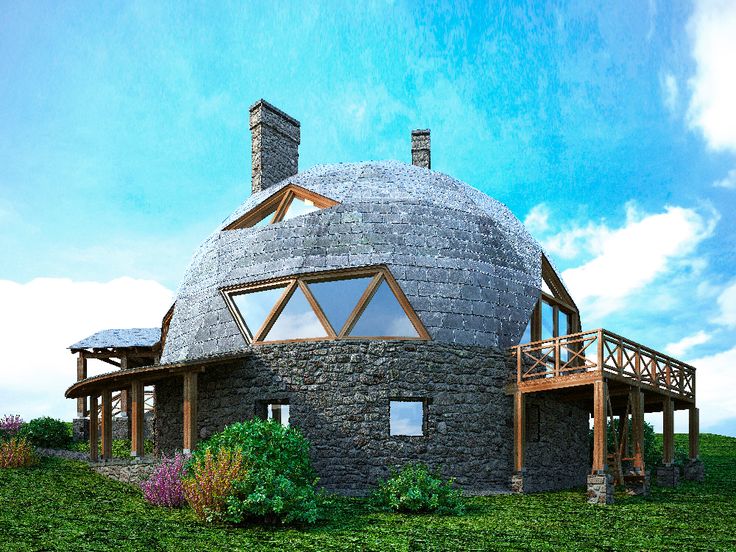 an artistic rendering of a stone house with a porch and windows on the roof stock photo