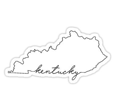 kentucky sticker with the word kentucky in black ink