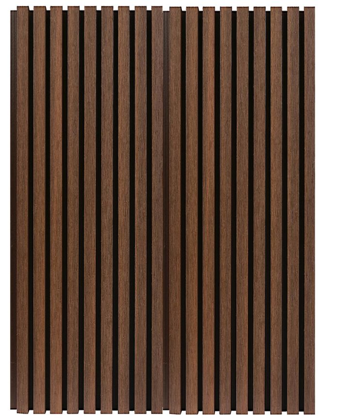 a close up view of a wooden slatted door with vertical stripes on it