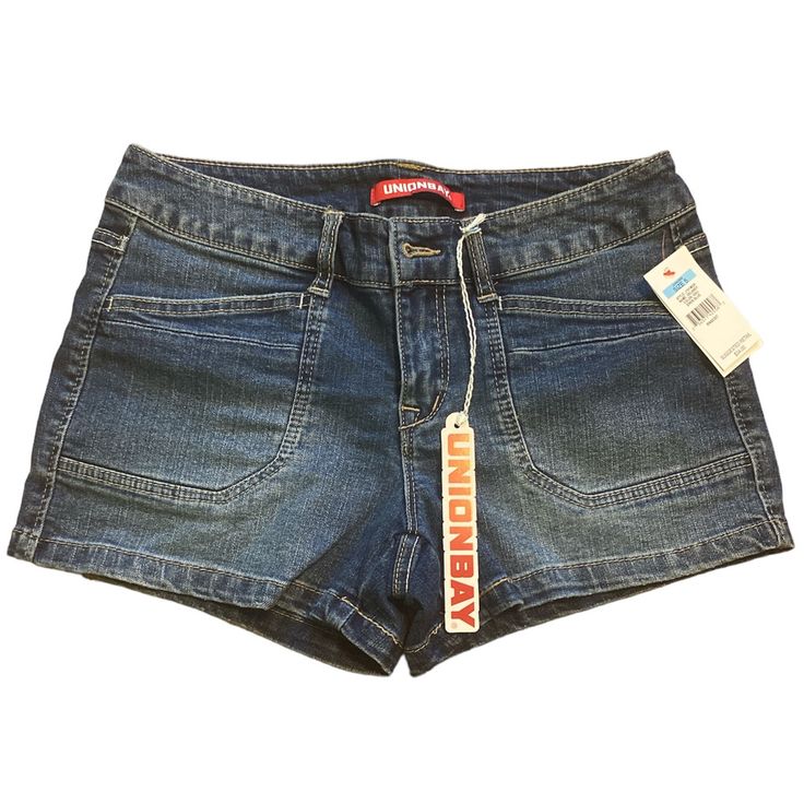 Unionbay Denim Shorts In The Style Of Delaney Perfect If You Want Y2k-Styled Shorts Size: Small, 27w, 5 New With Tags! Micro Jean Shorts, Shorts With Heels, Y2k Ideas, Y2k Jean Shorts, Styling Shorts, Thrift Wishlist, 80s Clothes, Jean Short Shorts, Digital Wardrobe