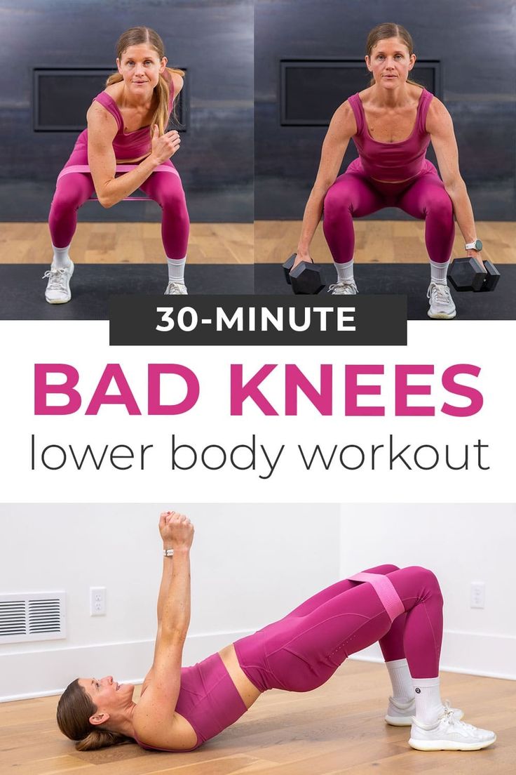 a woman doing the bad knees lower body workout