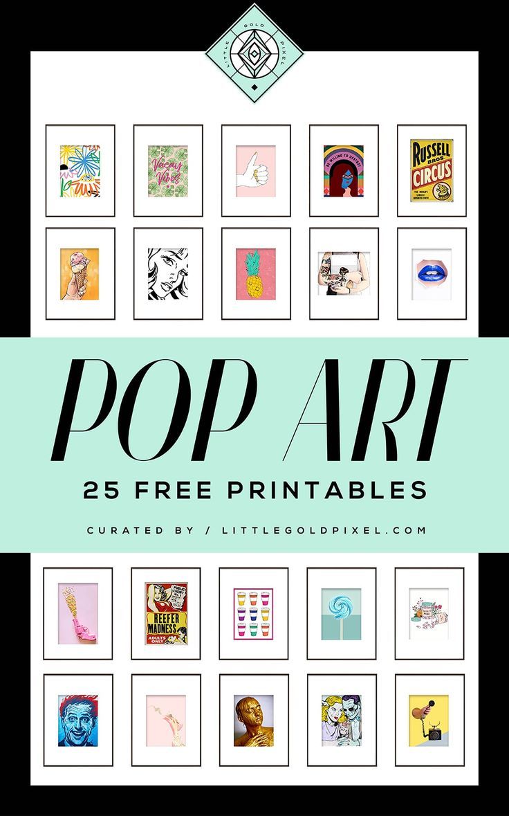 pop art 25 free printables