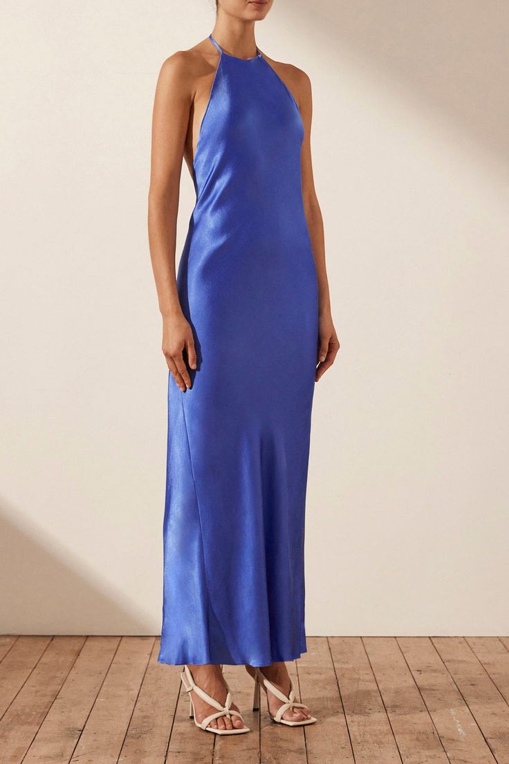 Shona Joy Dress, Halter Neck Midi Dress, Blue Slip Dress, Dress Hire, Shona Joy, Halter Midi Dress, Sabo Skirt, Maxi Dress Online, Midi Length Skirts