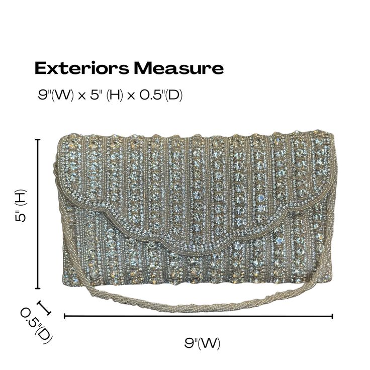 Item - Crossbody Crystal Beaded Bag MADE FOR ALL OCCASSIONS - Topmost quality with classy finesse this elegant beaded evening purse is the perfect accessory for weddings, festivals, parties, or any special occasion. This beaded bag also makes ideal gifts for daughters, mothers, grandmothers, colleagues, partners, students, and girlfriends. DIMENSIONS - 5 inches * 9 inches (L * B).CAPACITY - This beaded bridal clutch has small capacity and can accommodate mobile and other credit cards.VERSATILE - Craft Bazaar, Gifts For Daughters, Bazaar Crafts, Bridal Clutch, Beaded Bag, Sling Bags, Evening Purse, Bag Luxury, Rhinestone Bead