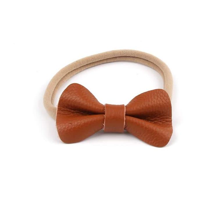 Individual brown leather bow headband, sold each Adjustable Bow Tie Hair Accessories For Gift, Adjustable Bow Tie Hair Accessories As Gift, Bow Tie Headband As A Gift, Adjustable Bow Headband Gift, Adjustable Bow Headband As Gift, Headband With Bow Tie As A Gift, Adjustable Bow Tie Headband For Gift, Adjustable Bow Tie Headband As Gift, Adjustable Headband With Bow Tie For Gifts