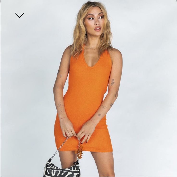 Princess Polly Blair Mini Dress Orange Size Xs/S Trendy Orange Bodycon Mini Dress, Casual V-neck Bodycon Dress For Day Out, Casual Orange Bodycon Dress For Date Night, Trendy Orange Bodycon Dress For Spring, Casual Orange Mini Dress For Date Night, Casual Orange Mini Bodycon Dress, Orange V-neck Bodycon Dress For Summer, Trendy Orange Mini Dress For Day Out, Casual Mini Bodycon Dress For Date Night