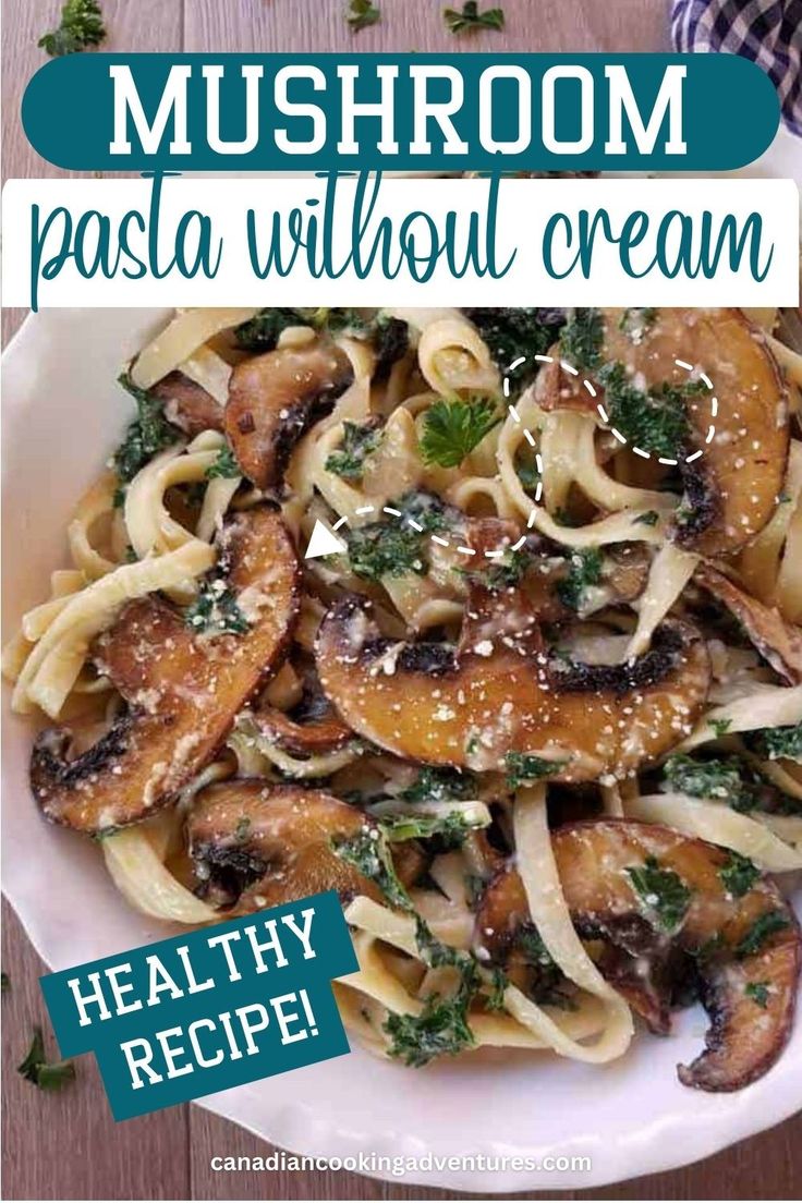 PORTOBELLO MUSHROOM Pasta without Cream Pasta Without Cream, Mushroom Spinach Pasta, Mushroom Fettuccine, Portabella Mushroom, Portobello Mushroom Recipes, Mushroom Recipes Pasta, Mushroom Spinach, Mushroom Dish, One Pot Pasta Recipes