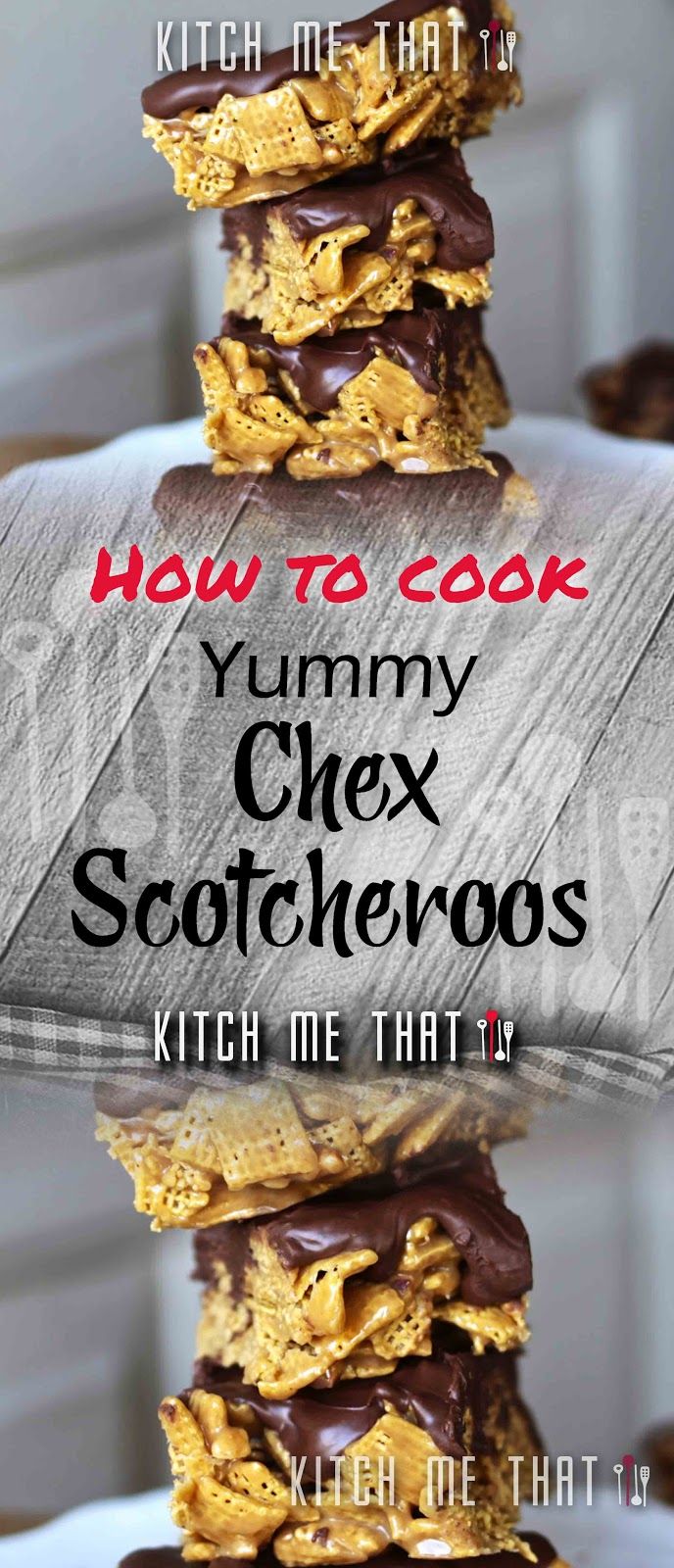 three cookies stacked on top of each other with the words how to cook yummy chex scooters