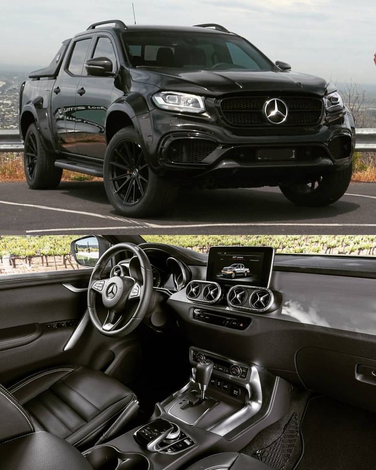 the inside and outside view of a mercedes truck