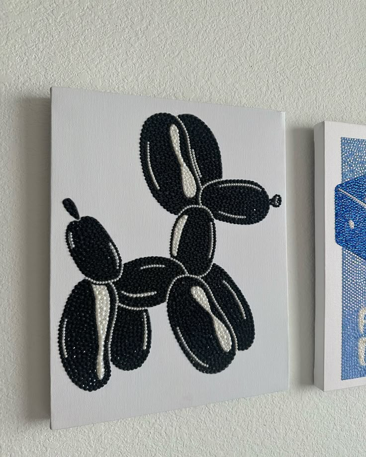 “Black balloon dog kit” is available on my website🖤🦋💙 Painting With Diamonds, Dimond Pating Ideas, Diamond Pictures Art, Diamond Canvas Art, Diamond Painting Canvas, Diamonds Painting, Diamond Art Diy, Pink Canvas Art, Rhinestone Designs Pattern