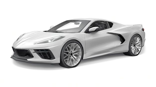 a white sports car on a white background