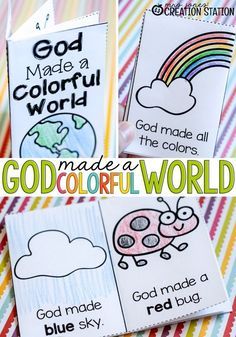 the god made a colorful world bookmarks for kids to use in their homeschool