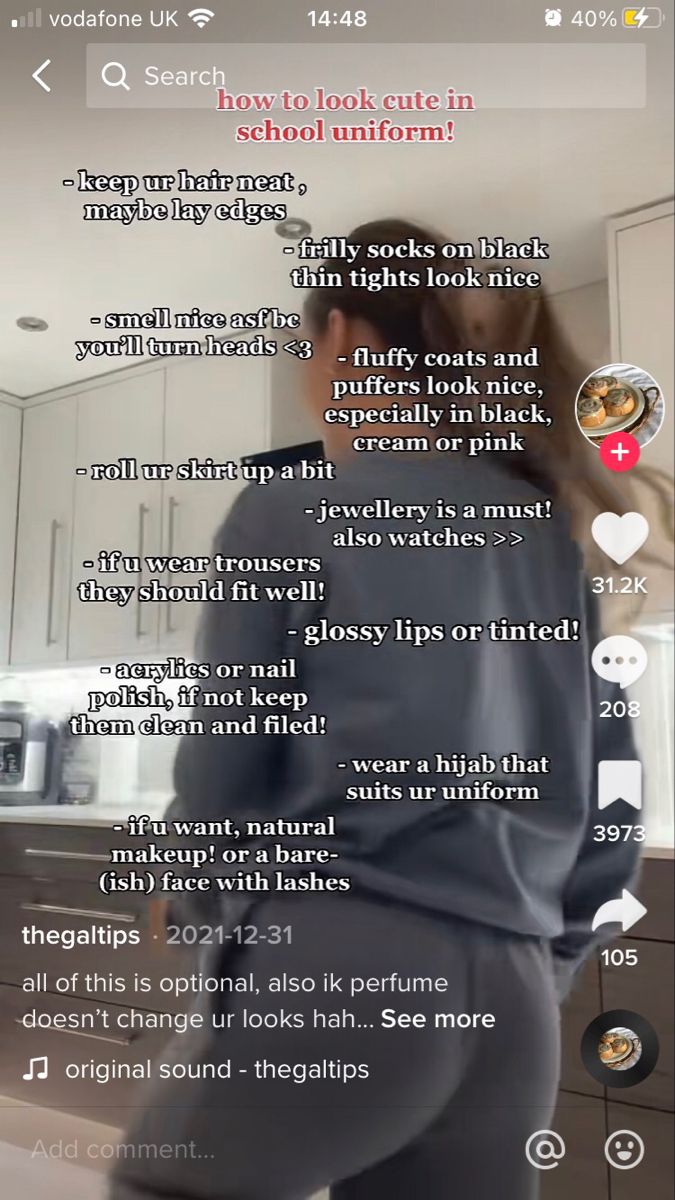 an image of a woman in the kitchen with text over her head and on her phone