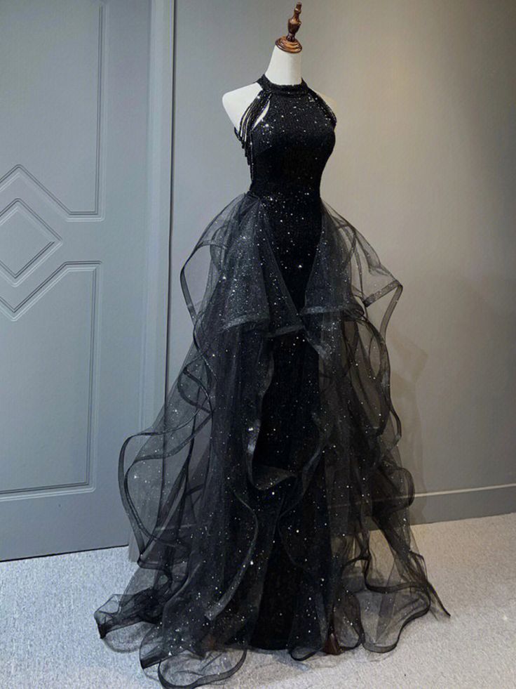 In stock or not: Shipping in 24 hours; Shown Color: Black; Back Style: Zipper Up; Embellishment: Beading, Cascading Ruffles, Sequins, Tassel; Hemline/Train: Floor-Length / Long; Material: Polyester; Neckline: Scoop Neck; Occasion: Evening Party; Season: Fall, Spring, Summer; Sleeve: Sleeveless; Trend Collections: Charming; Silhouette: Trumpet / Mermaid; Years: 2023; Prom Dresses Sparkle, Black Tulle Prom Dress, Dresses Sparkle, Gaun Abad Pertengahan, Shine Dress, Robes Glamour, Plus Size Vintage Dresses, Dress Wedding Party, Sukienki Plus Size