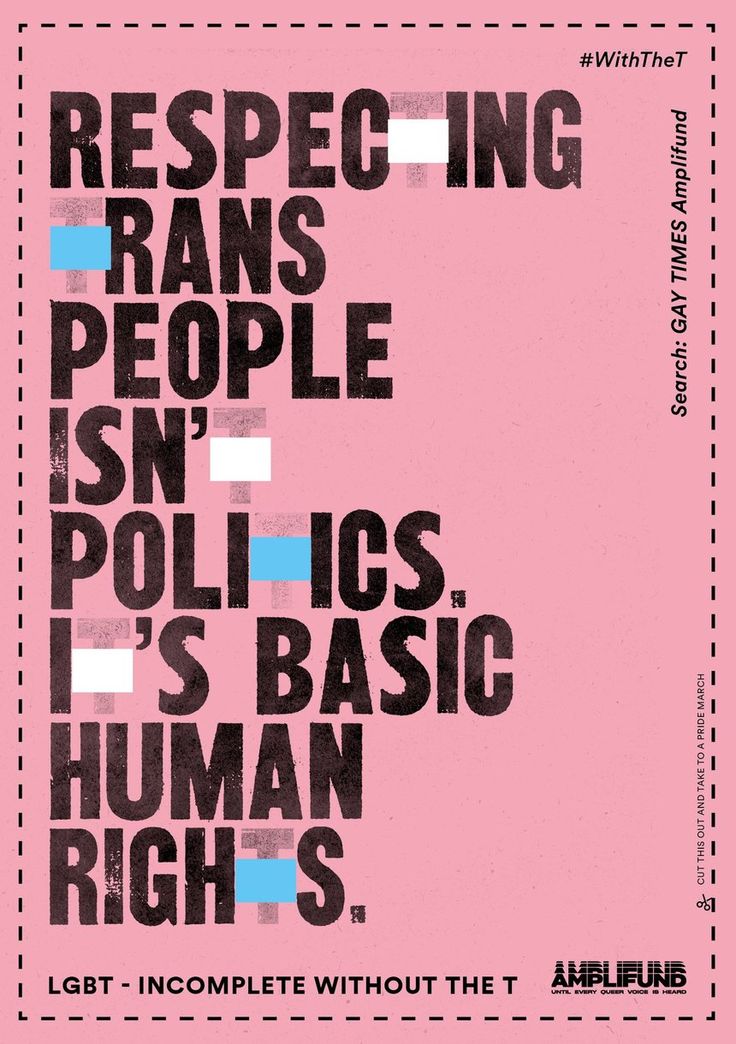 a pink poster with black and blue text on it