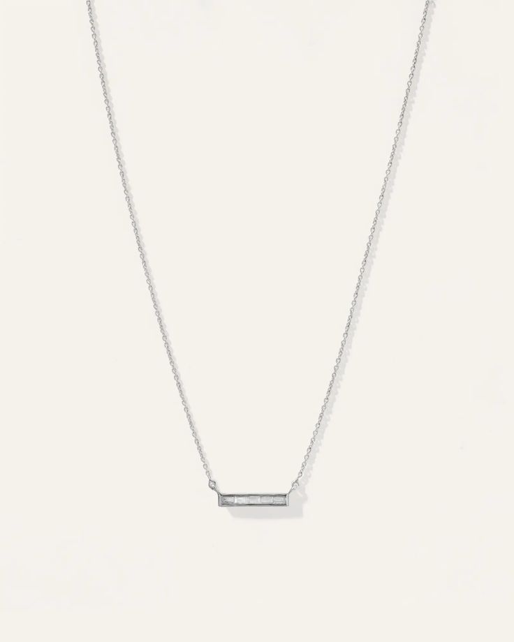 Add some sparkle to your style with our 14K Gold Diamond Baguette Bar Necklace. Perfect to wear alone or layered with your favorite necklaces, this piece will quickly become a staple in any wardrobe. Diamond Baguette, Baguette Diamond, Bar Necklace, Jump Rings, Natural Diamonds, Gold Diamond, Your Style, Sparkle, Necklaces