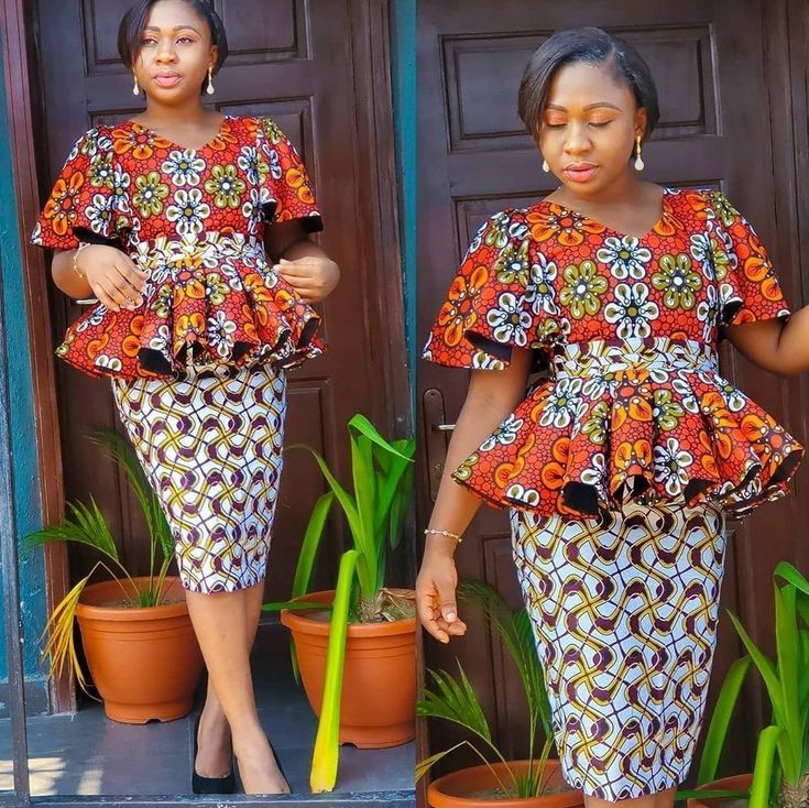 Latest Ankara Skirt And Blouse Styles, Ankara Top Styles, Latest Ankara Skirt And Blouse, Skirt And Blouse Styles, Ankara Skirt And Blouse Styles, African Attire Dresses, Ankara Skirt And Blouse, African Fashion Skirts, Latest Ankara