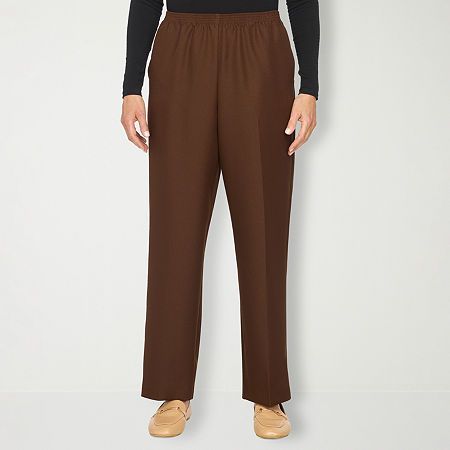 Alfred Dunner is known for their modern tailoring and style, and this pair of women's pants stay true to the brand's heritage. Made from a soft woven fabric in a relaxed-fit with straight legs, they have a comfortable elastic-waistband, a pleated front, and side pockets. Wear with a button-down or t-shirt and flat shoes.Front Style: Flat FrontFeatures: EssentialsClosure Type: Full ElasticFit: Relaxed FitPockets: 2 Side Slip PocketsRise: Mid RiseFiber Content: 100% PolyesterFabric Description: Wo Modern Tailoring, Pants Brown, Petite Shorts, Petite Pants, Brown Pants, Alfred Dunner, Stay True, Pull On Pants, Flat Shoes