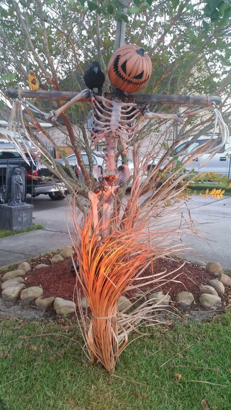 a halloween decoration in the shape of a skeleton