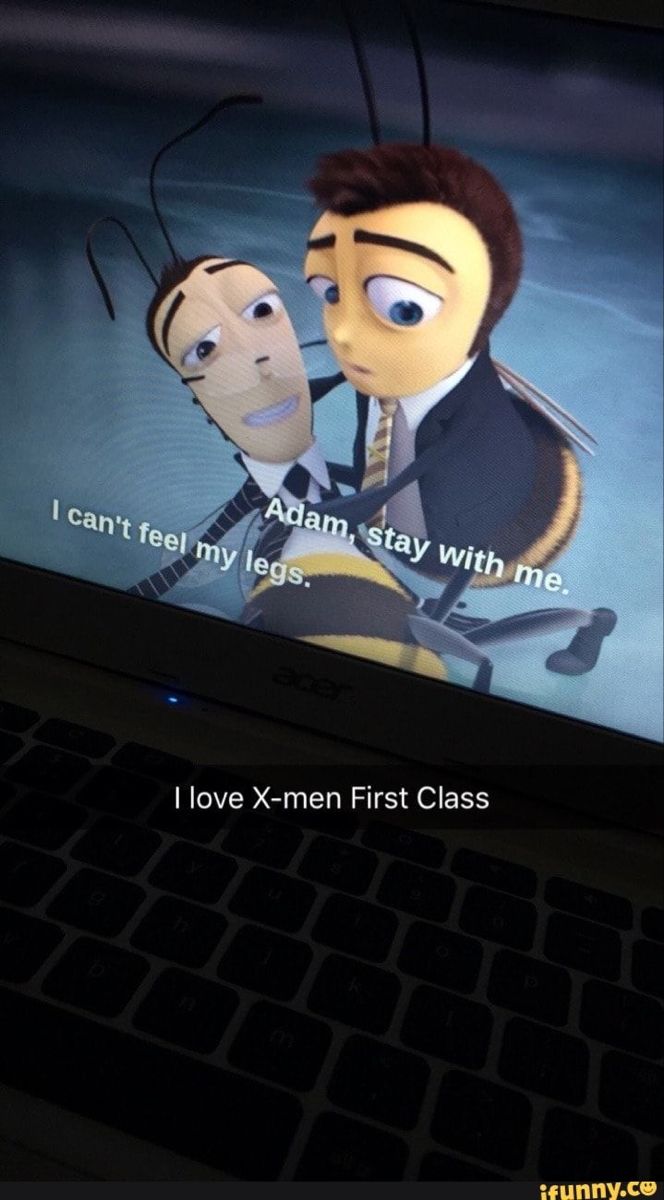 a cartoon character on a computer screen with the caption i love x - men first class