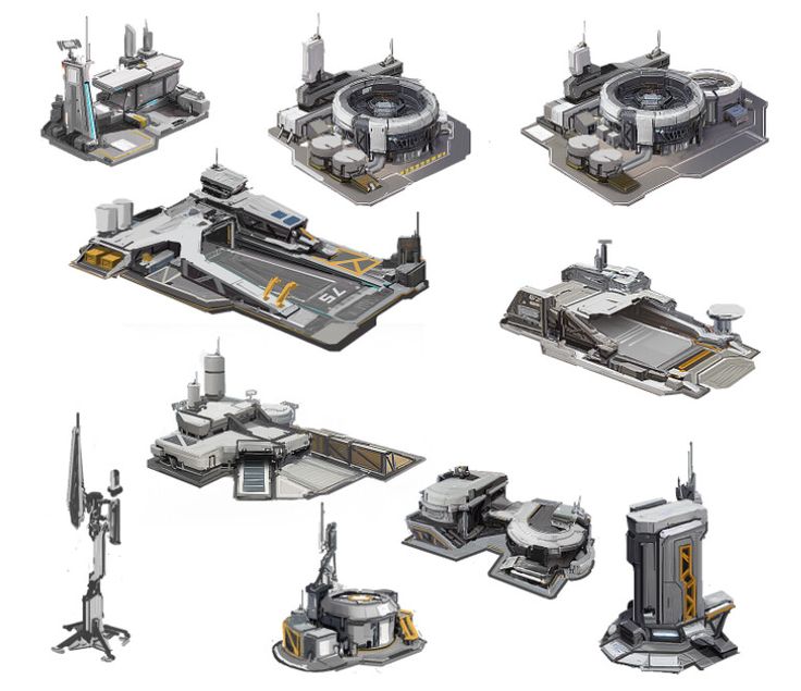 some type of futuristic city buildings and structures