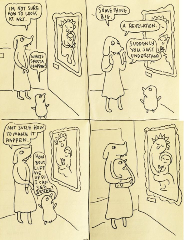 a comic strip with an image of a woman looking at herself in the mirror