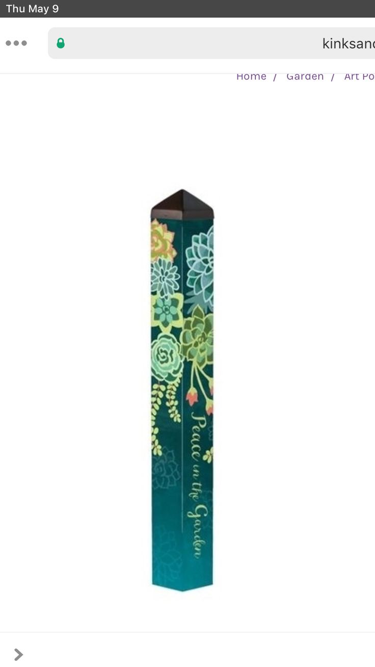 an item is shown on the web page for this image, it appears to be a tall tower with flowers and leaves painted on it