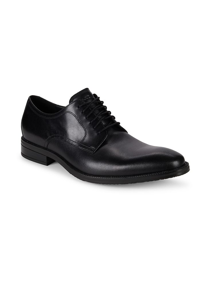 Set On Stacked Heels, These Dapper Derby Shoes Are Crafted From Supple Leather And Flaunt Almond Toes. Leather Upper Almond Toe Lace-Up Vamp Lining: Leather & Synthetic Padded Insole Synthetic Sole Imported. Center Core - M Core Shoes > Saks Off 5th. Cole Haan. Color: Black. Size: 11. Modern Synthetic Dress Shoes For Formal Occasions, Formal Synthetic Oxfords With Removable Insole, Elegant Synthetic Oxfords For Business Casual, Formal Synthetic Lace-up Shoes With Plain Toe, Elegant Synthetic Lace-up Shoes With Closed Toe, Spring Formal Lace-up Shoes With Removable Insole, Elegant Synthetic Oxfords For Business, Elegant Synthetic Dress Shoes For Office, Spring Formal Lace-up Synthetic Shoes