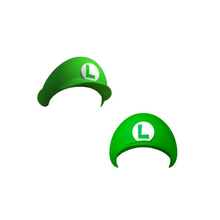 two green hats with the letter l on them