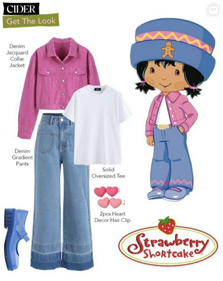 an image of children's clothing and accessories for the character strawberry shortcakes