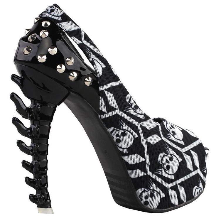 As this skull opens its wings and flies you towards your destiny. And on your way to shop these skeleton black heels because you're worth it. Heel height: 8cm | 3.14 inches Handmade by our craftsmen Comfortable footwear Not available in store FREE STANDARD SHIPPING Black Punk High Heels, Gothic Black High Heels, Gothic Black Heels For Party, Halloween Alternative Heels With Round Toe, Gothic Heels With Round Toe For Night Out, Gothic Black Heels For Night Out, Edgy High Heel Heels For Alternative Fashion, Gothic Round Toe Heels For Night Out, Black Punk Heels With Metal Feet