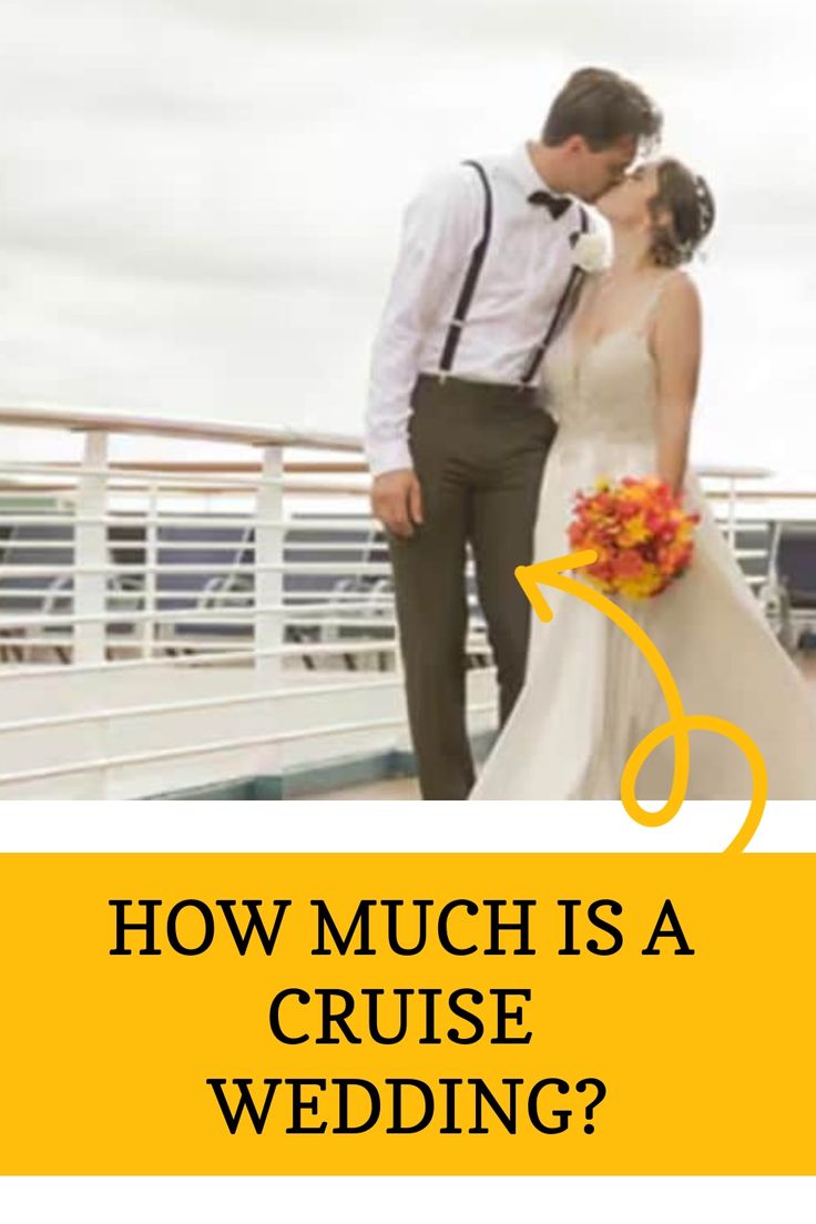 a man and woman standing next to each other in front of a bridge with the words how much is a cruise wedding?