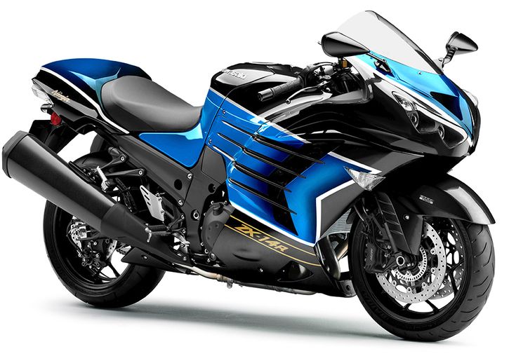 a blue and black motorcycle is shown on a white background with no people around it