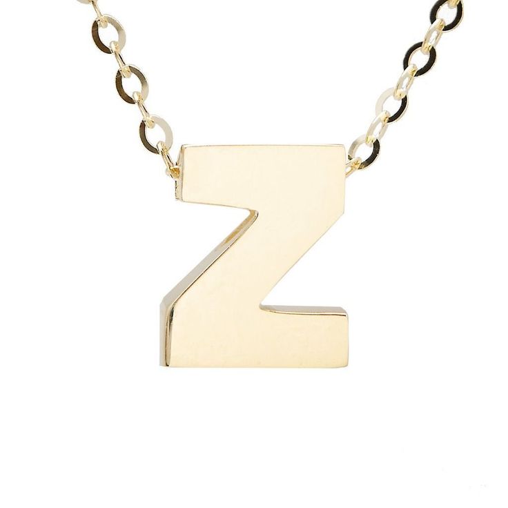 Gold Chain Necklace Womens, Z Necklace, Real Gold Chains, Gold Letter Necklace, Mother Jewelry, Necklace Initial, Letter Pendant Necklace, Gold Letter, Gold Cross Necklace