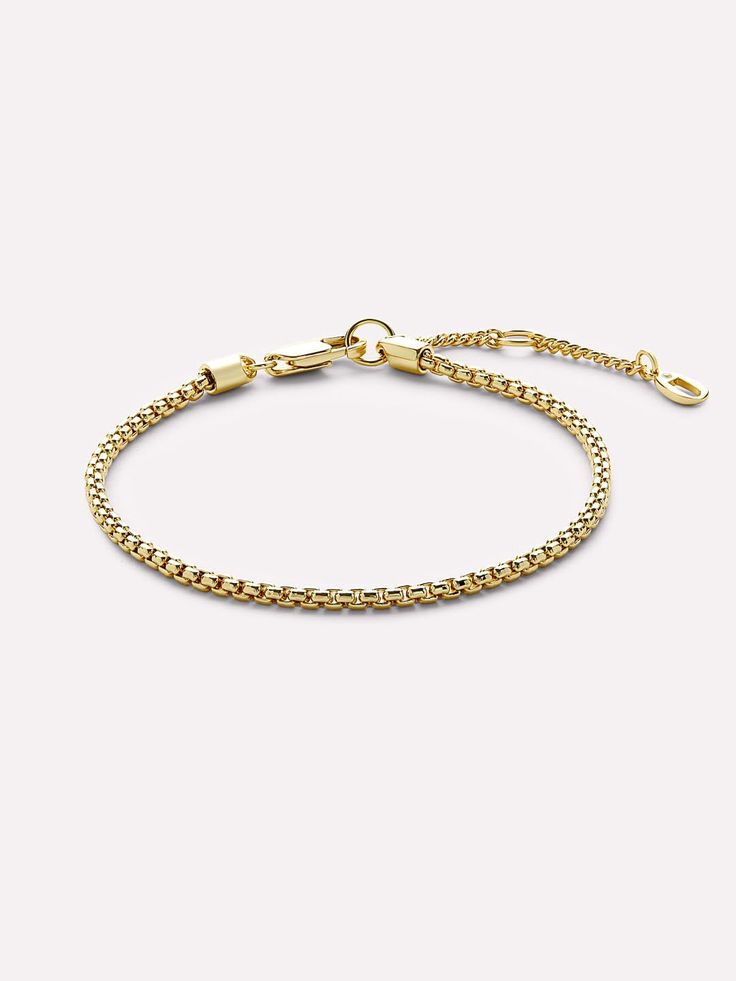 Go bold or go home with this 14K gold-plated soft box chain bracelet—the perfect complement to classic white button-ups, silky sundresses, and Friday night LBDs. Pair Danay with her matching necklace to add extra sparkle to your look. • Adjustable sizing • Dipped in 14K gold • 365-day warranty, no questions asked Letter Necklace, Jewelry Companies, Matching Necklaces, Box Chain, Classic White, Friday Night, Chain Bracelet, Cubic Zirconia, Gold Plate